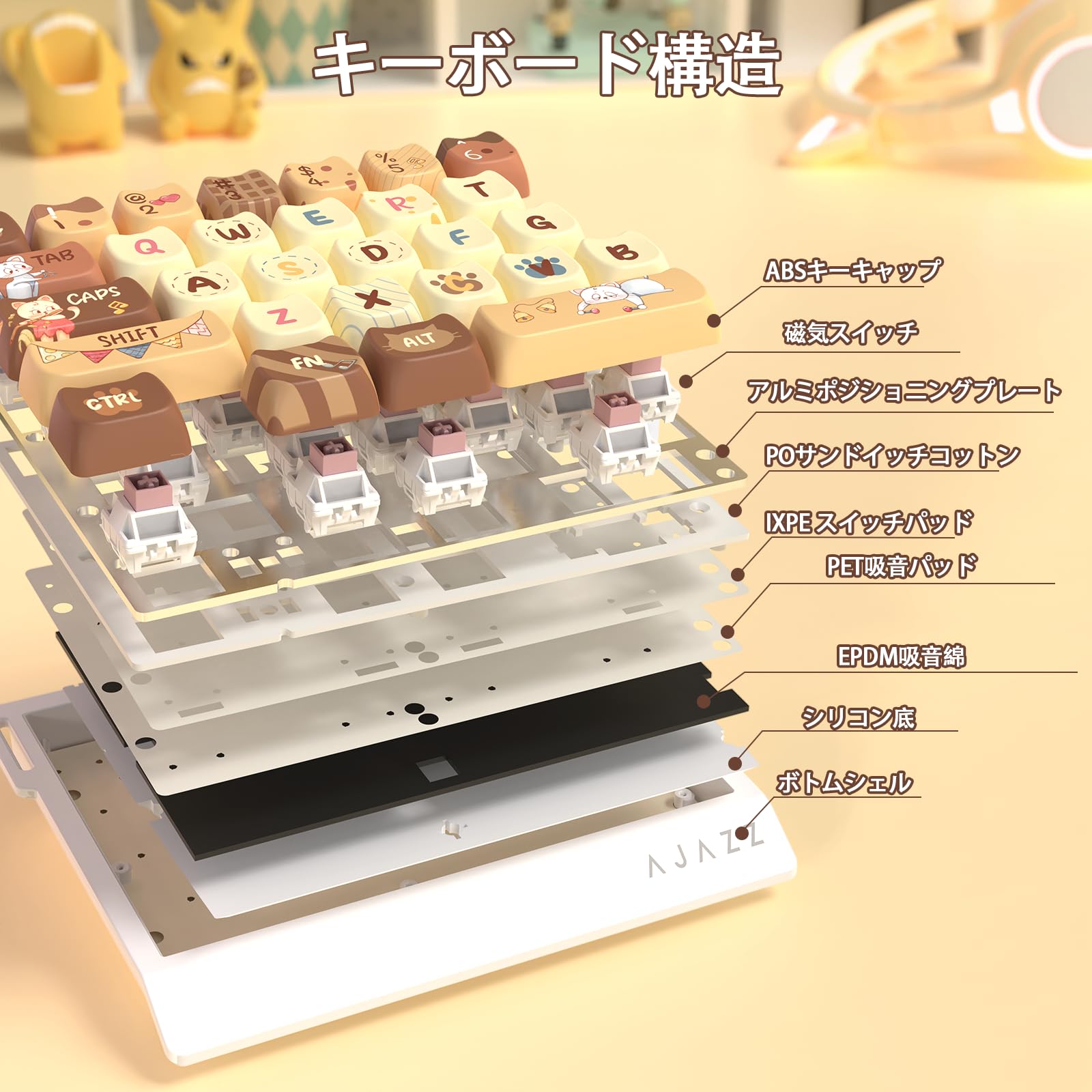 Amazon | AJAZZ AK029 片手ゲーミングキーボード メカニカルキーボード